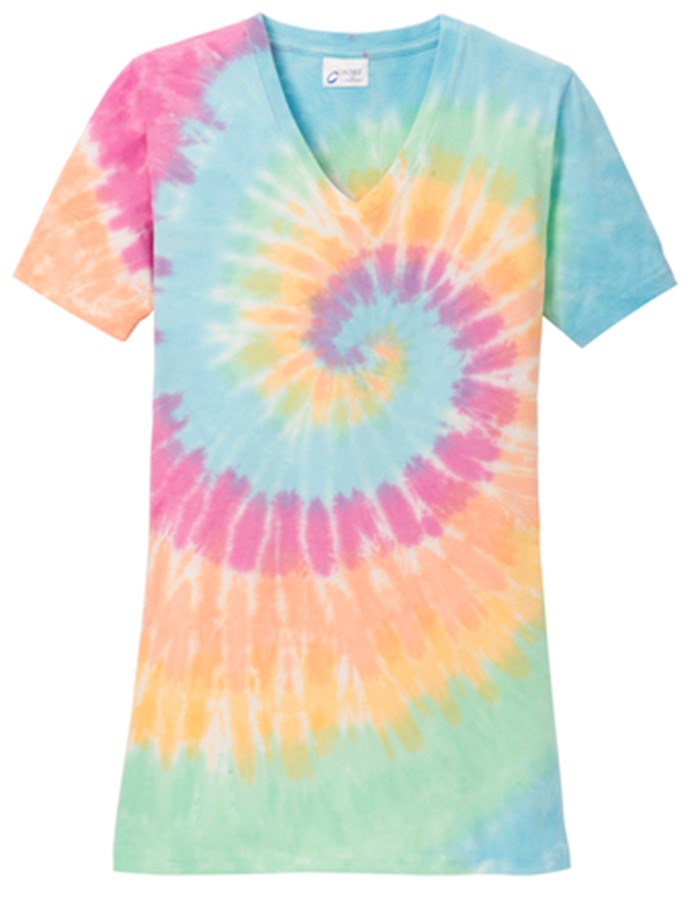 JAC06 ~ Port & Company® Ladies Tie Dye V Neck Tee LPC147V