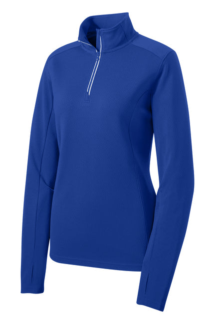 AGI25b ~ Ladies SportTek Sportwick Textured Quarter Zip Pullover LST860