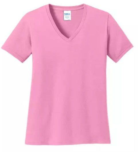 JAC05 ~ Ladies Port & Co. Cotton V Neck Tee   LPC54V