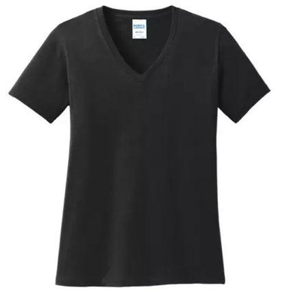 JAC05 ~ Ladies Port & Co. Cotton V Neck Tee   LPC54V