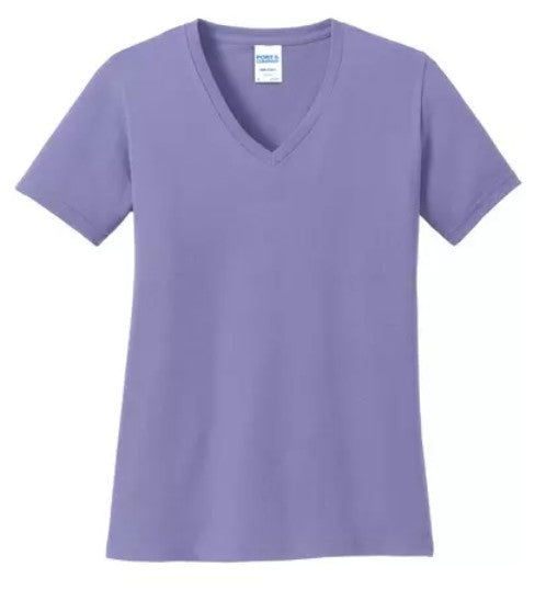 JAC05 ~ Ladies Port & Co. Cotton V Neck Tee   LPC54V