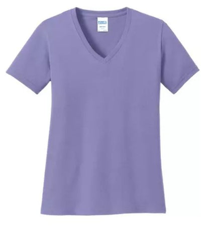 JAC05 ~ Ladies Port & Co. Cotton V Neck Tee   LPC54V
