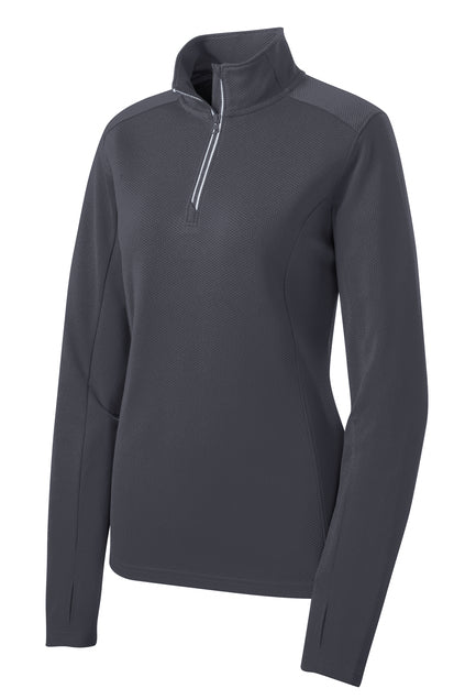AGI25b ~ Ladies SportTek Sportwick Textured Quarter Zip Pullover  LST860