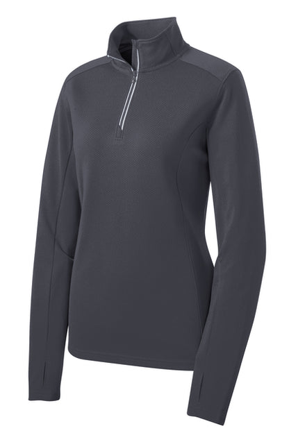 AGI25b ~ Ladies SportTek Sportwick Textured Quarter Zip Pullover  LST860