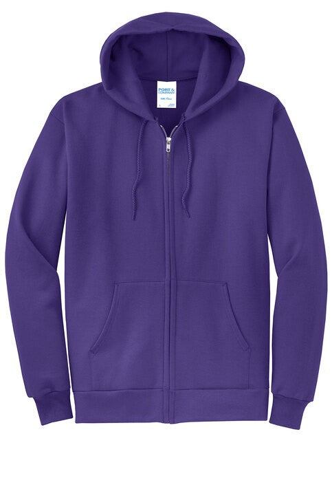 OB12 ~ Adult Port & Co. Core Fleece ZipperHooded Sweatshirt  PC78ZH